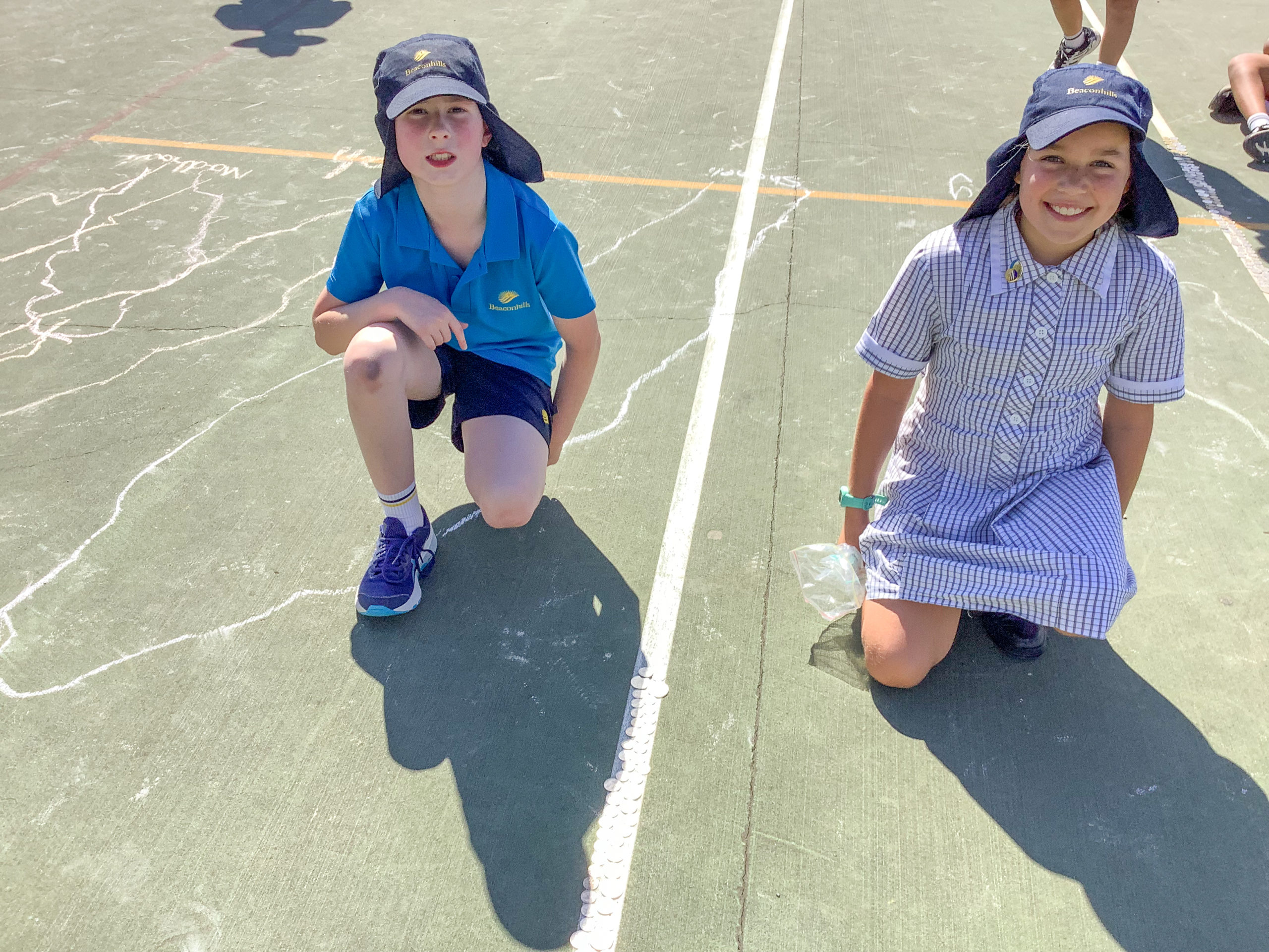 Two Beaconhills College students at the Junior School Coin Trail.