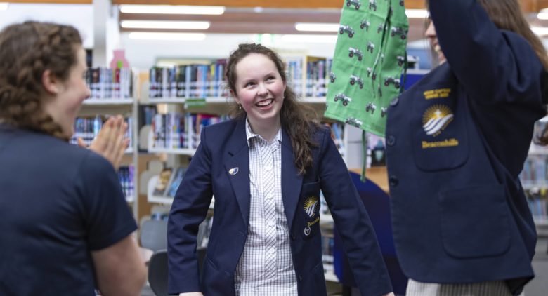Senior students sorting donations at Beaconhills
