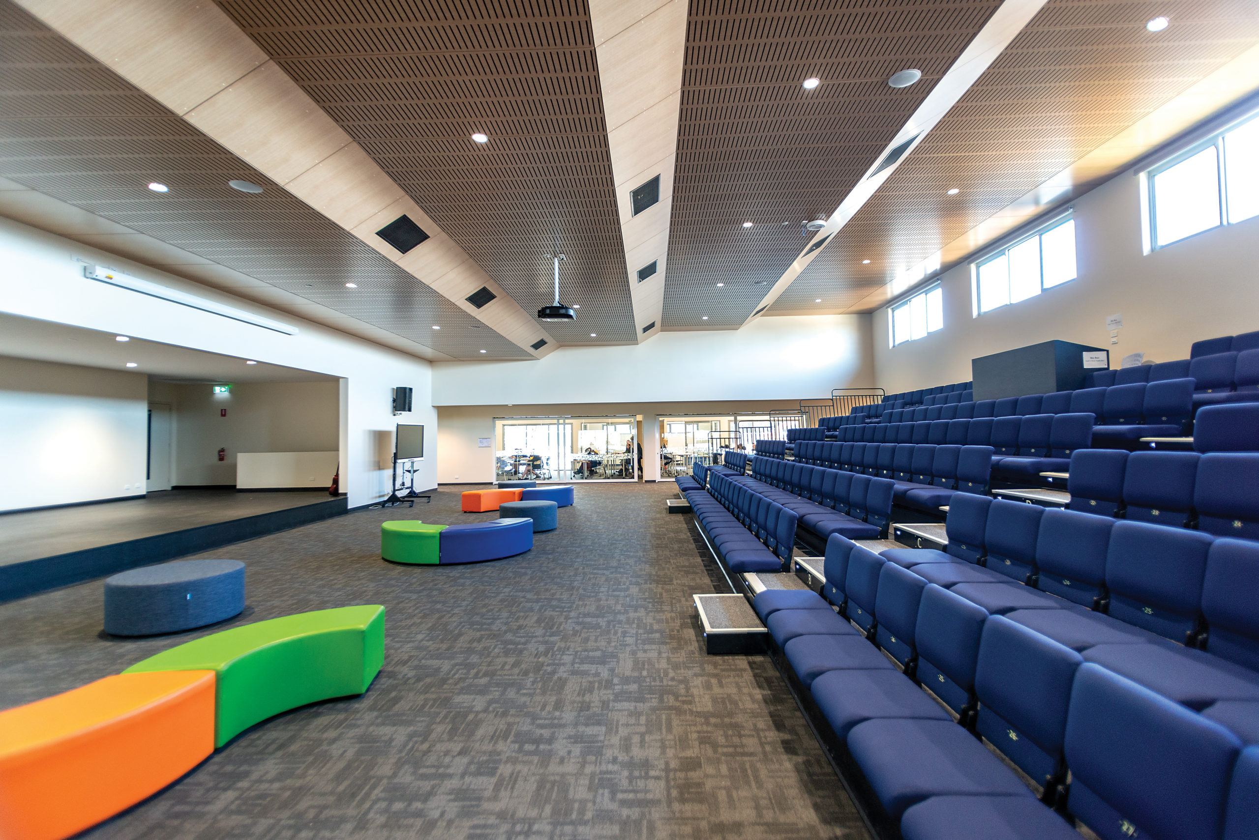 Colourful seating in Year 9 centre